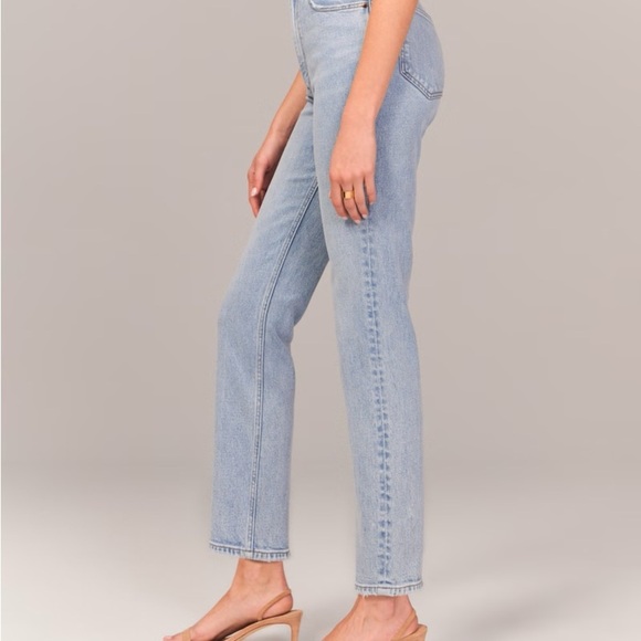 Abercrombie & Fitch Blue The Ankle Straight Ultra High Rise Leg Jeans - Picture 3 of 10